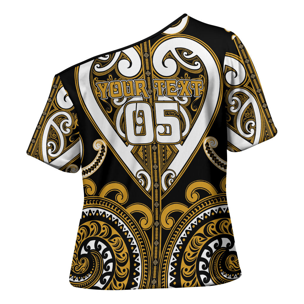 Custom Aotearoa Ngai Te Rangi Cross Shoulder Shirt Maori Tribal Pattern LT05 - Polynesian Pride