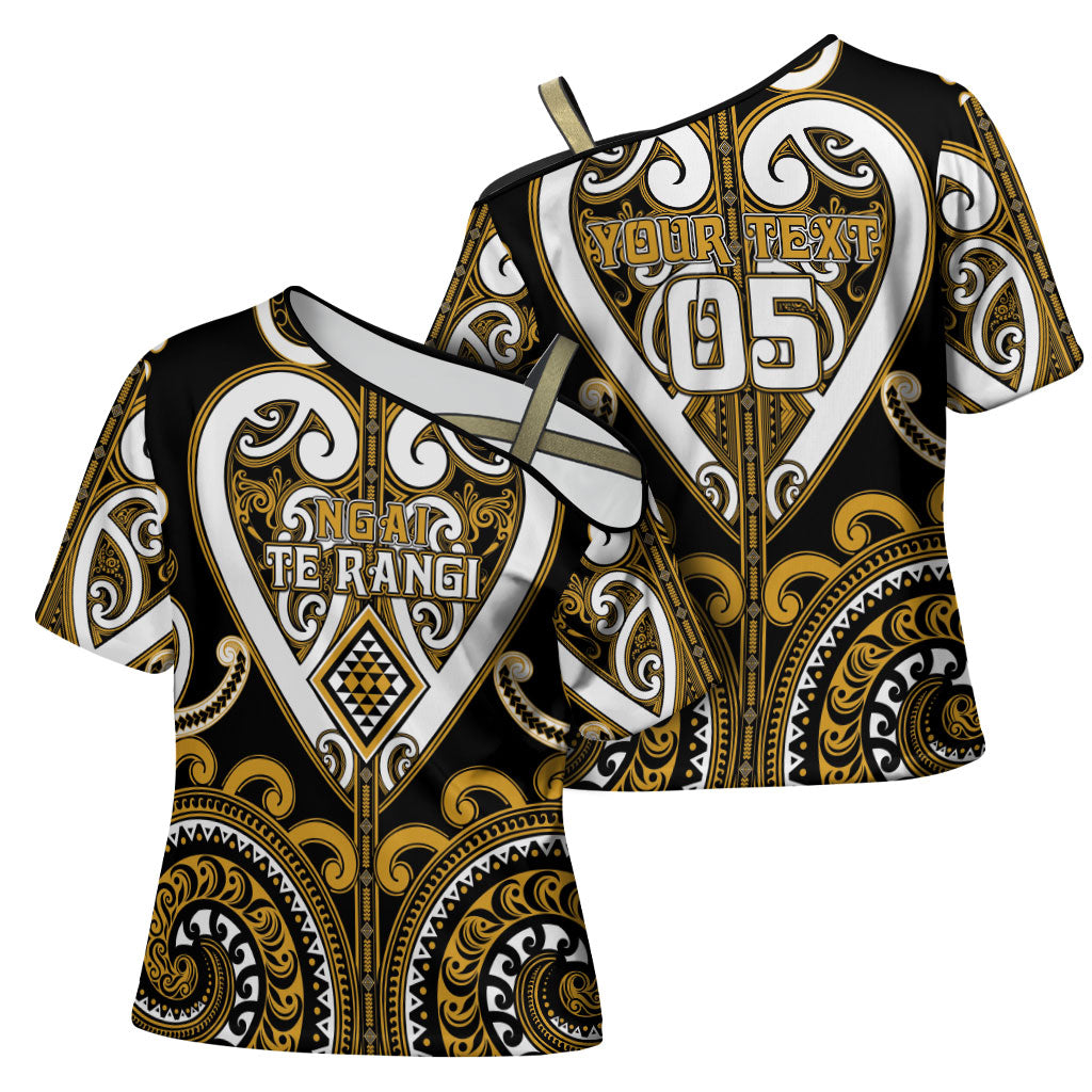 Custom Aotearoa Ngai Te Rangi Cross Shoulder Shirt Maori Tribal Pattern LT05 - Polynesian Pride