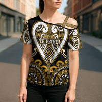 Custom Aotearoa Ngai Te Rangi Cross Shoulder Shirt Maori Tribal Pattern LT05 - Polynesian Pride