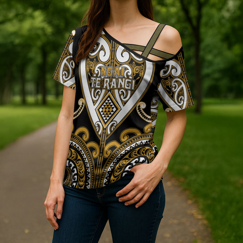 Custom Aotearoa Ngai Te Rangi Cross Shoulder Shirt Maori Tribal Pattern LT05 - Polynesian Pride