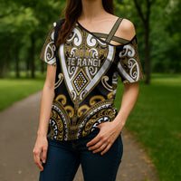 Custom Aotearoa Ngai Te Rangi Cross Shoulder Shirt Maori Tribal Pattern LT05 - Polynesian Pride
