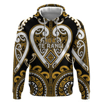 Custom Aotearoa Ngai Te Rangi Hoodie Maori Tribal Pattern LT05 Pullover Hoodie Gold - Polynesian Pride