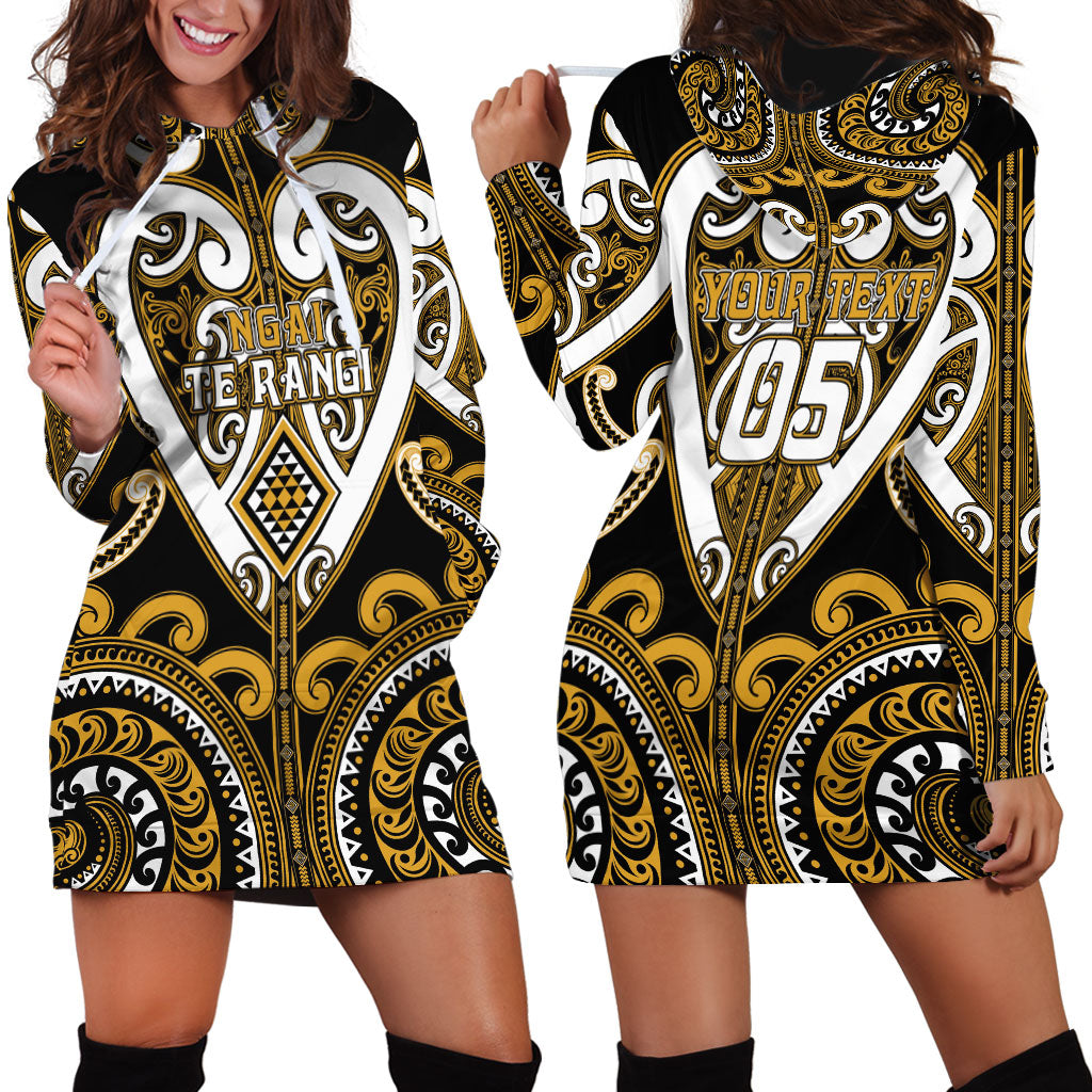 Custom Aotearoa Ngai Te Rangi Hoodie Dress Maori Tribal Pattern LT05 - Polynesian Pride