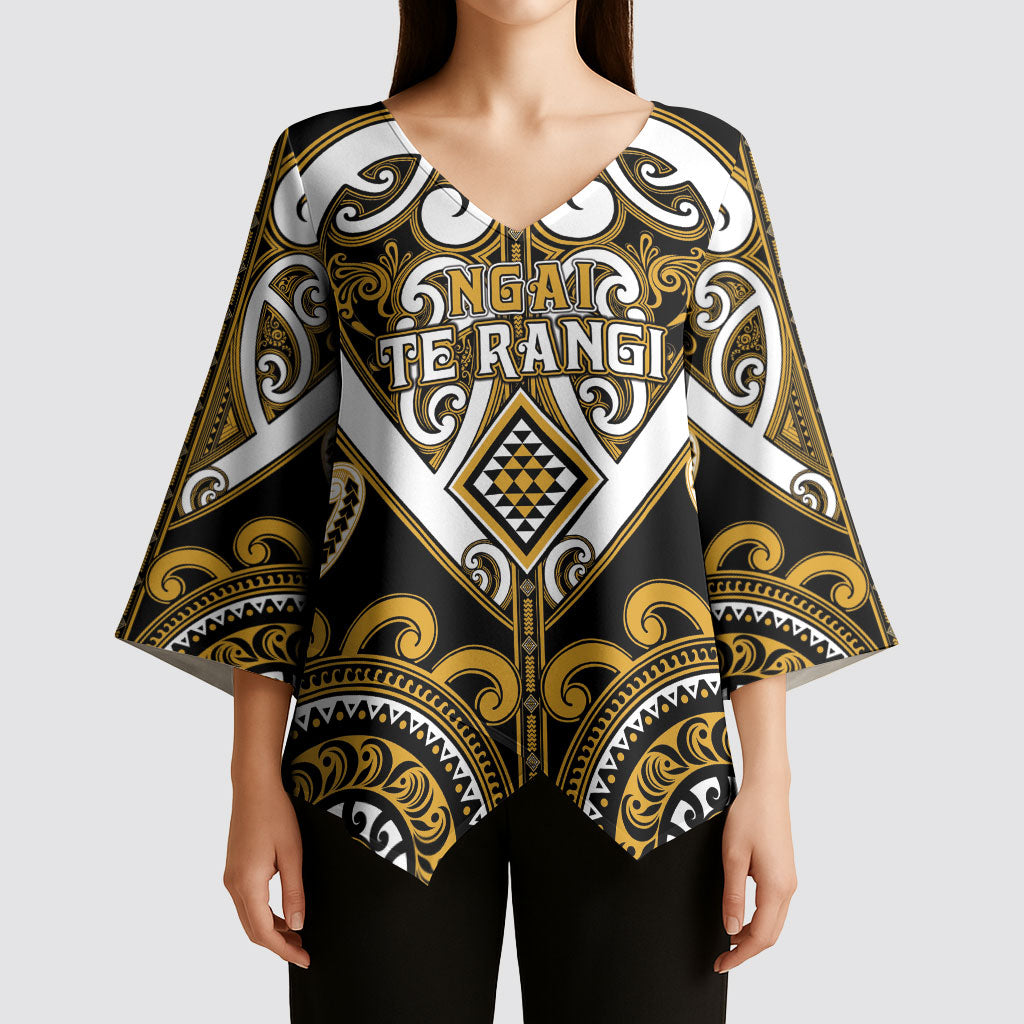 Custom Aotearoa Ngai Te Rangi Kimono Sleeve Blouse Maori Tribal Pattern LT05 - Polynesian Pride