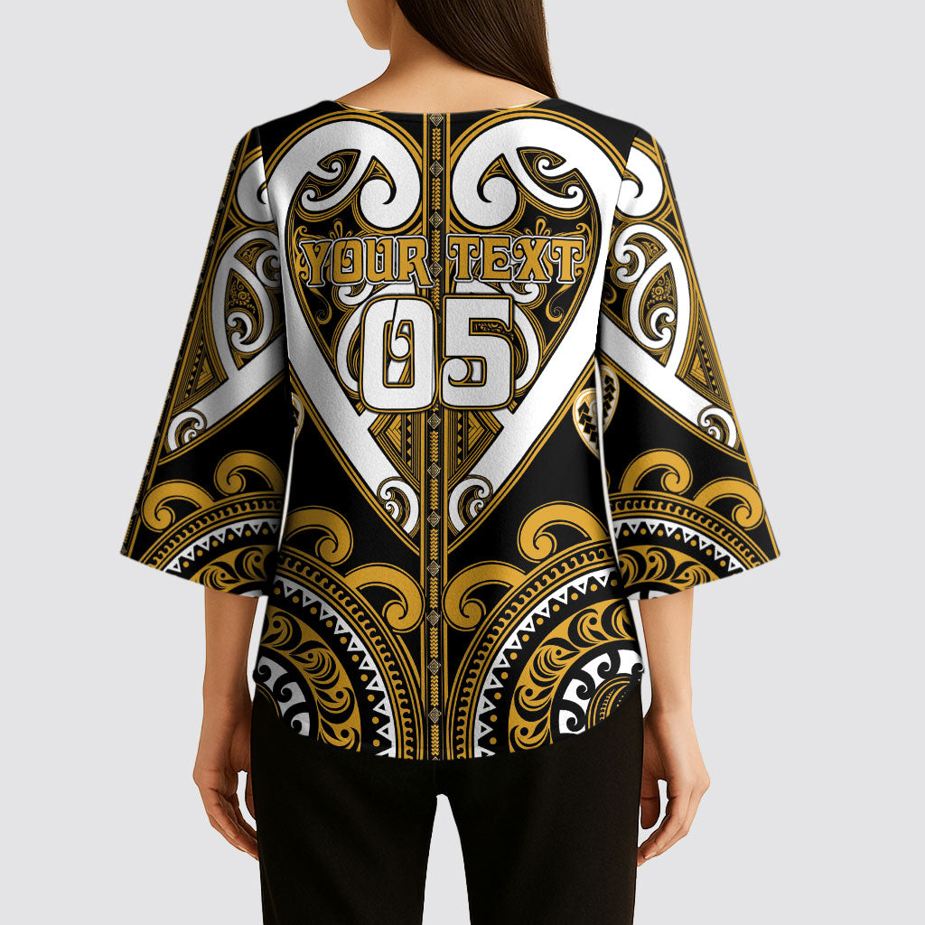 Custom Aotearoa Ngai Te Rangi Kimono Sleeve Blouse Maori Tribal Pattern LT05 - Polynesian Pride
