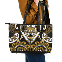 Aotearoa Ngai Te Rangi Leather Tote Bag Maori Tribal Pattern LT05 - Polynesian Pride