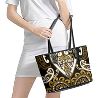 Aotearoa Ngai Te Rangi Leather Tote Bag Maori Tribal Pattern LT05 - Polynesian Pride