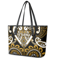 Aotearoa Ngai Te Rangi Leather Tote Bag Maori Tribal Pattern LT05 - Polynesian Pride