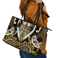Aotearoa Ngai Te Rangi Leather Tote Bag Maori Tribal Pattern LT05 - Polynesian Pride