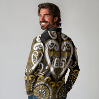Custom Aotearoa Ngai Te Rangi Long Sleeve Polo Shirt Maori Tribal Pattern LT05 - Polynesian Pride