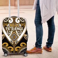 Aotearoa Ngai Te Rangi Luggage Cover Maori Tribal Pattern LT05 Gold - Polynesian Pride