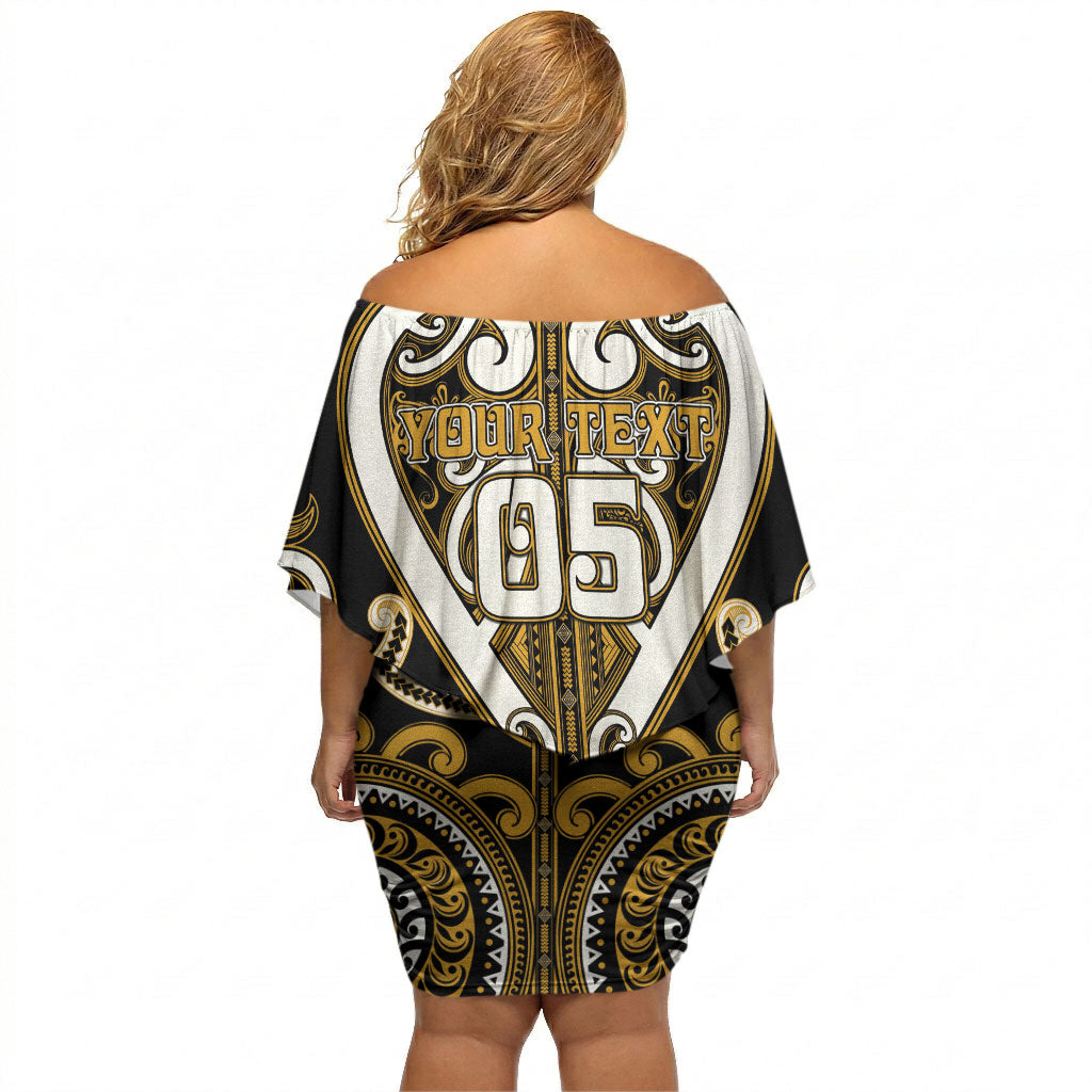 Custom Aotearoa Ngai Te Rangi Off Shoulder Short Dress Maori Tribal Pattern LT05 - Polynesian Pride