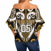 Custom Aotearoa Ngai Te Rangi Off Shoulder Wrap Waist Top Maori Tribal Pattern LT05 - Polynesian Pride