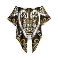 Custom Aotearoa Ngai Te Rangi Off Shoulder Wrap Waist Top Maori Tribal Pattern LT05 - Polynesian Pride