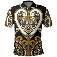 Custom Aotearoa Ngai Te Rangi Polo Shirt Maori Tribal Pattern LT05 Gold - Polynesian Pride