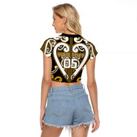 Custom Aotearoa Ngai Te Rangi Raglan Cropped T Shirt Maori Tribal Pattern LT05 - Polynesian Pride