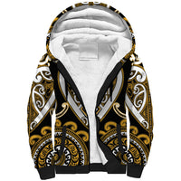 Custom Aotearoa Ngai Te Rangi Sherpa Hoodie Maori Tribal Pattern LT05 Unisex Gold - Polynesian Pride