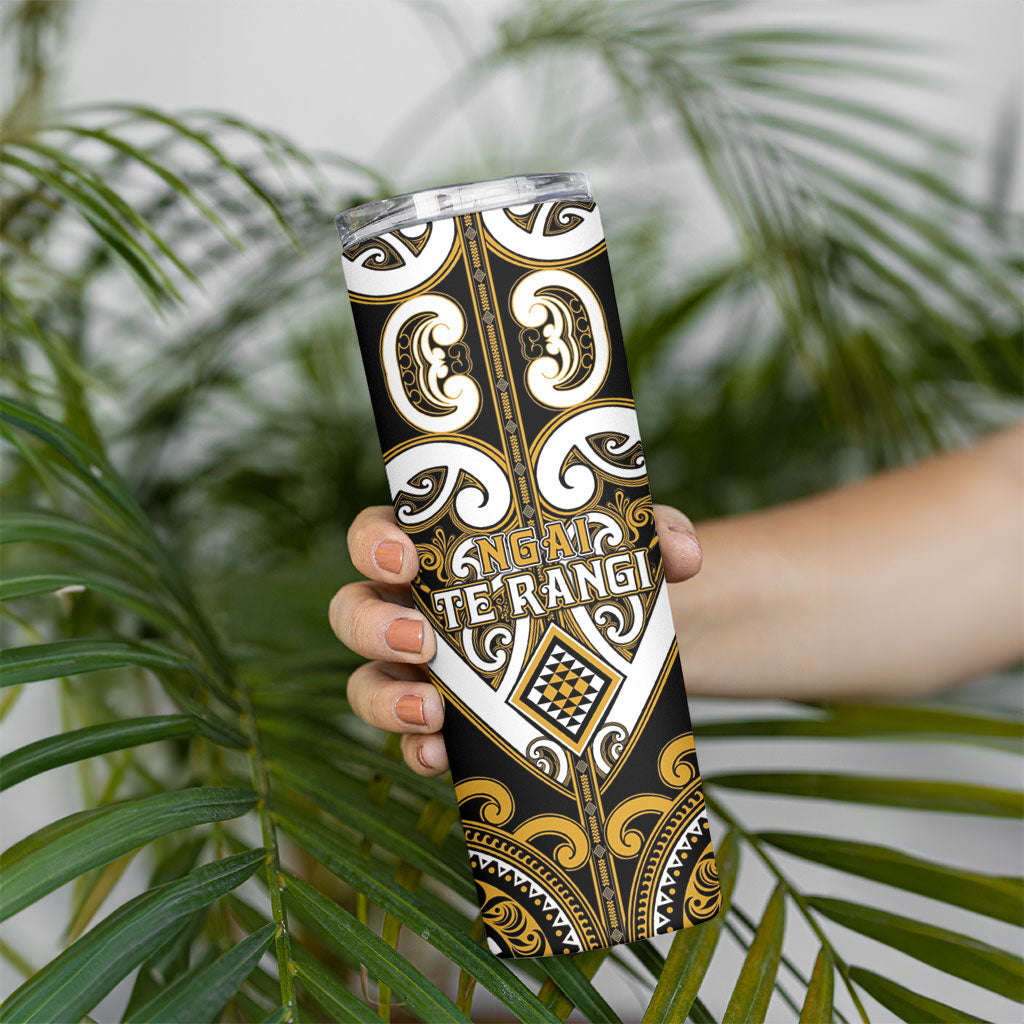 Custom Aotearoa Ngai Te Rangi Skinny Tumbler Maori Tribal Pattern LT05 - Polynesian Pride