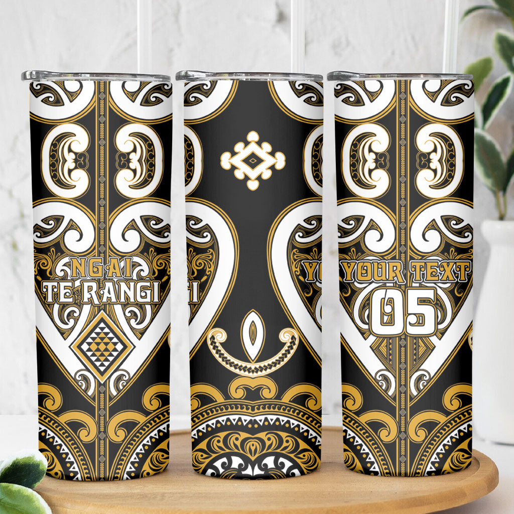 Custom Aotearoa Ngai Te Rangi Skinny Tumbler Maori Tribal Pattern LT05 - Polynesian Pride