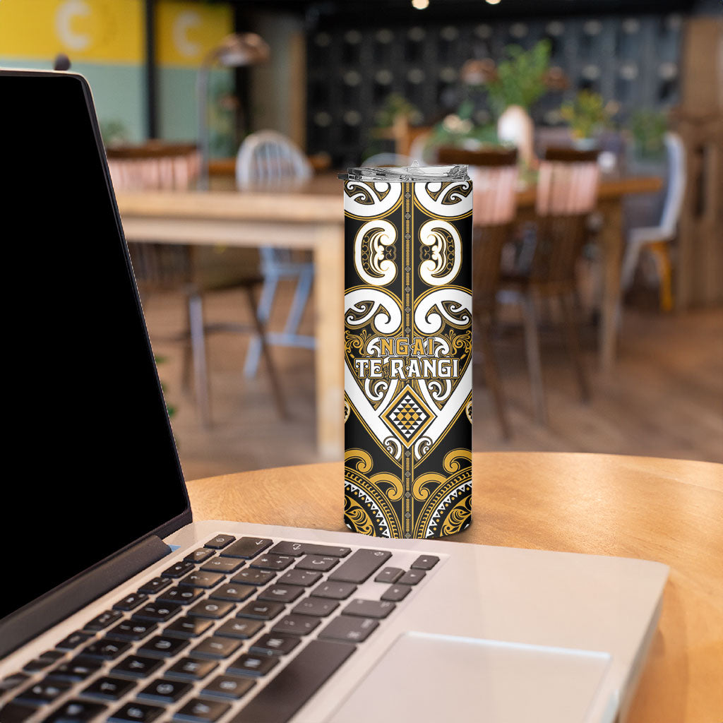 Custom Aotearoa Ngai Te Rangi Skinny Tumbler Maori Tribal Pattern LT05 - Polynesian Pride