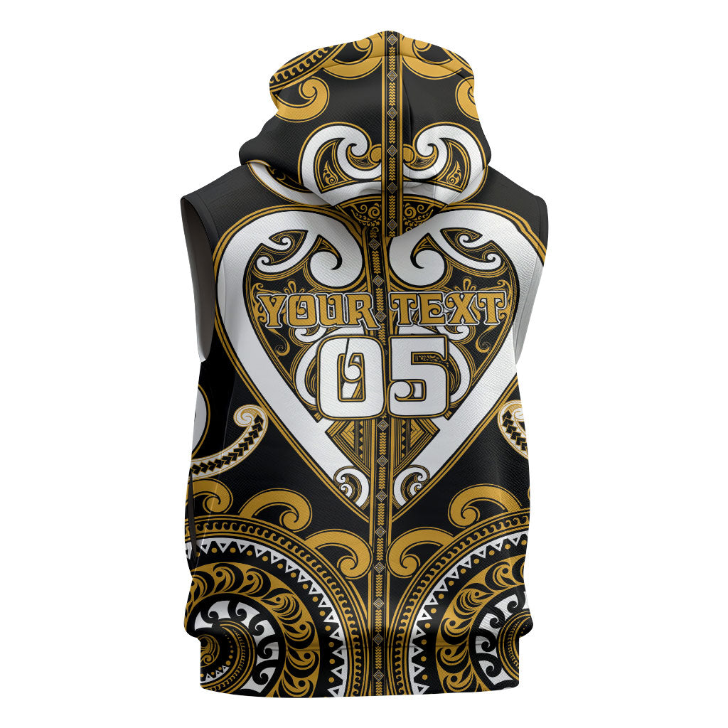 Custom Aotearoa Ngai Te Rangi Sleeveless Zip Hoodie Maori Tribal Pattern LT05 - Polynesian Pride