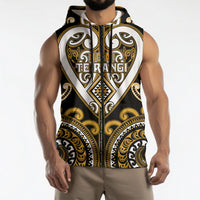 Custom Aotearoa Ngai Te Rangi Sleeveless Zip Hoodie Maori Tribal Pattern LT05 - Polynesian Pride