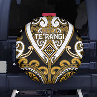 Aotearoa Ngai Te Rangi Spare Tire Cover Maori Tribal Pattern LT05 No hole Gold - Polynesian Pride