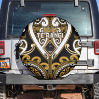 Aotearoa Ngai Te Rangi Spare Tire Cover Maori Tribal Pattern LT05 Gold - Polynesian Pride