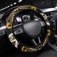 Aotearoa Ngai Te Rangi Steering Wheel Cover Maori Tribal Pattern LT05 Universal Fit Gold - Polynesian Pride