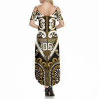 Custom Aotearoa Ngai Te Rangi Summer Maxi Dress Maori Tribal Pattern LT05 - Polynesian Pride