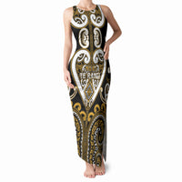 Custom Aotearoa Ngai Te Rangi Tank Maxi Dress Maori Tribal Pattern LT05 Women Gold - Polynesian Pride