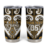Custom Aotearoa Ngai Te Rangi Tumbler Cup Maori Tribal Pattern LT05 Gold - Polynesian Pride
