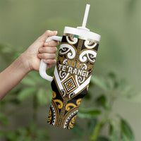 Custom Aotearoa Ngai Te Rangi Tumbler With Handle Maori Tribal Pattern LT05 - Polynesian Pride