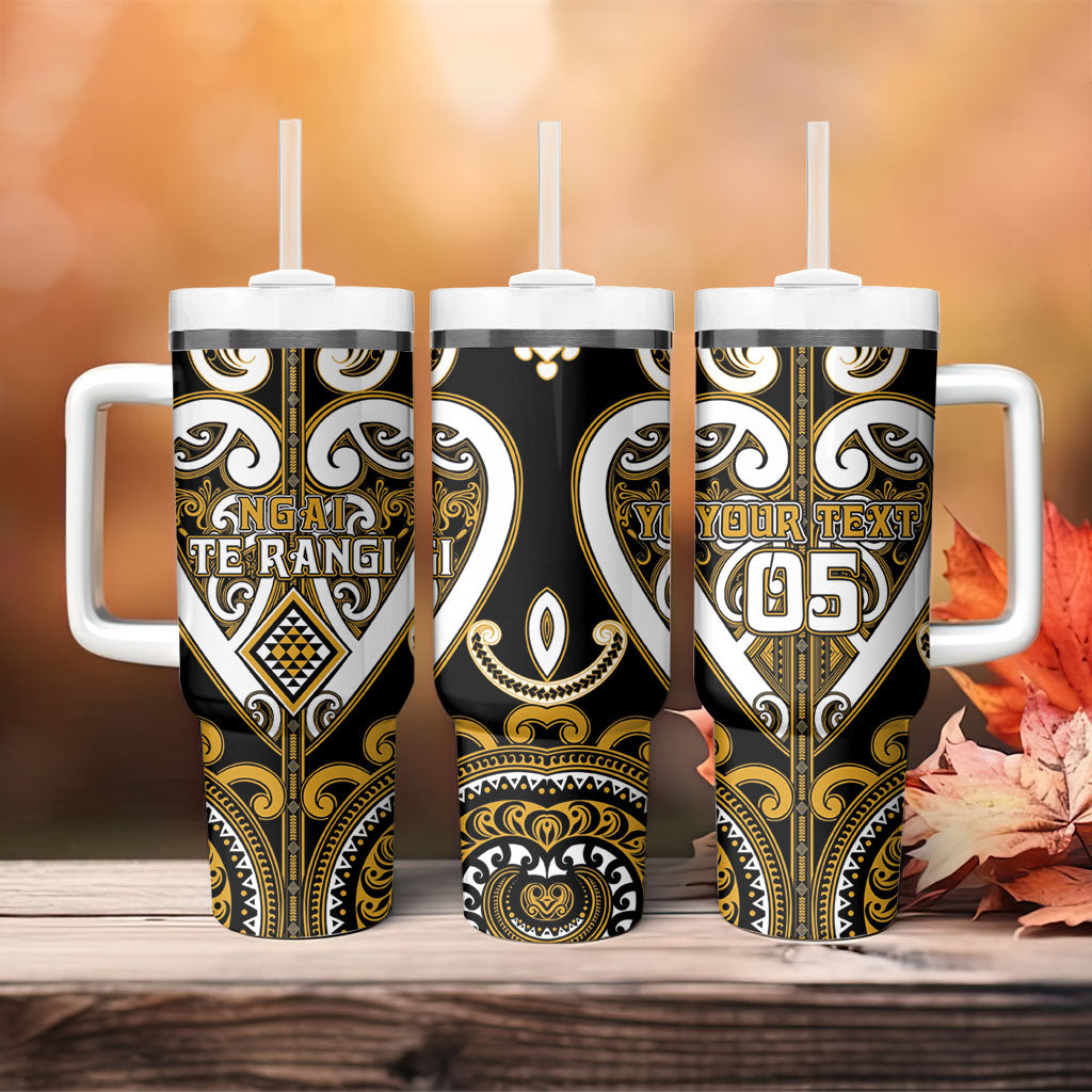 Custom Aotearoa Ngai Te Rangi Tumbler With Handle Maori Tribal Pattern LT05 - Polynesian Pride