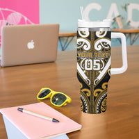 Custom Aotearoa Ngai Te Rangi Tumbler With Handle Maori Tribal Pattern LT05 - Polynesian Pride