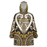 Custom Aotearoa Ngai Te Rangi Wearable Blanket Hoodie Maori Tribal Pattern LT05 One Size Gold - Polynesian Pride