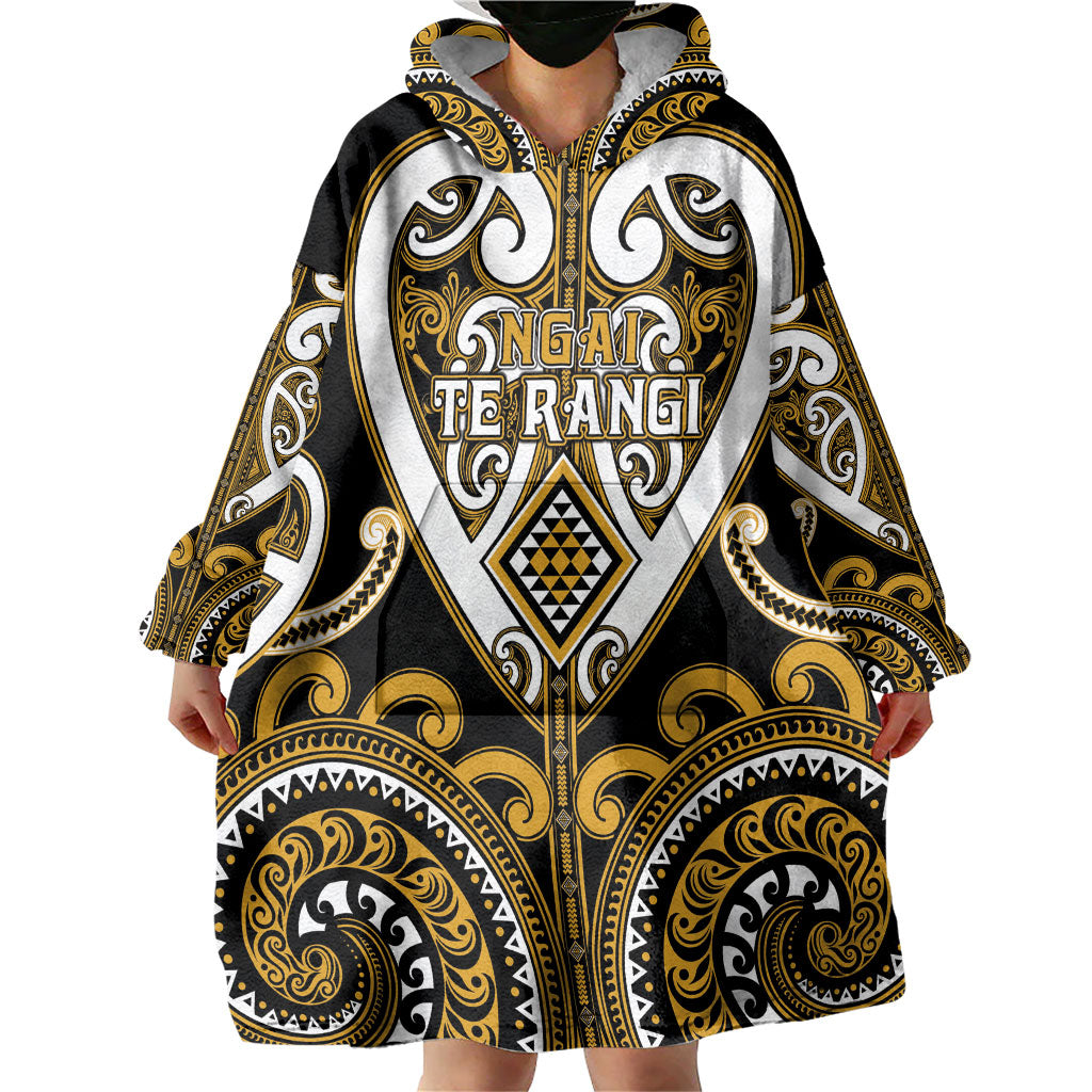 Custom Aotearoa Ngai Te Rangi Wearable Blanket Hoodie Maori Tribal Pattern LT05 - Polynesian Pride