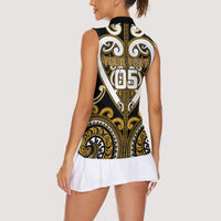 Custom Aotearoa Ngai Te Rangi Women Sleeveless Polo Shirt Maori Tribal Pattern LT05 - Polynesian Pride