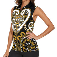 Custom Aotearoa Ngai Te Rangi Women Sleeveless Polo Shirt Maori Tribal Pattern LT05 - Polynesian Pride