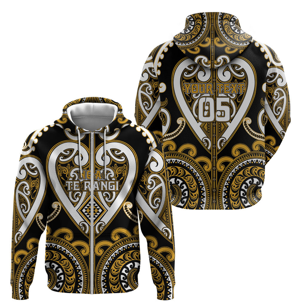Custom Aotearoa Ngai Te Rangi Zip Hoodie Maori Tribal Pattern LT05 - Polynesian Pride