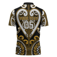 Custom Aotearoa Ngai Te Rangi Zipper Polo Shirt Maori Tribal Pattern LT05 - Polynesian Pride