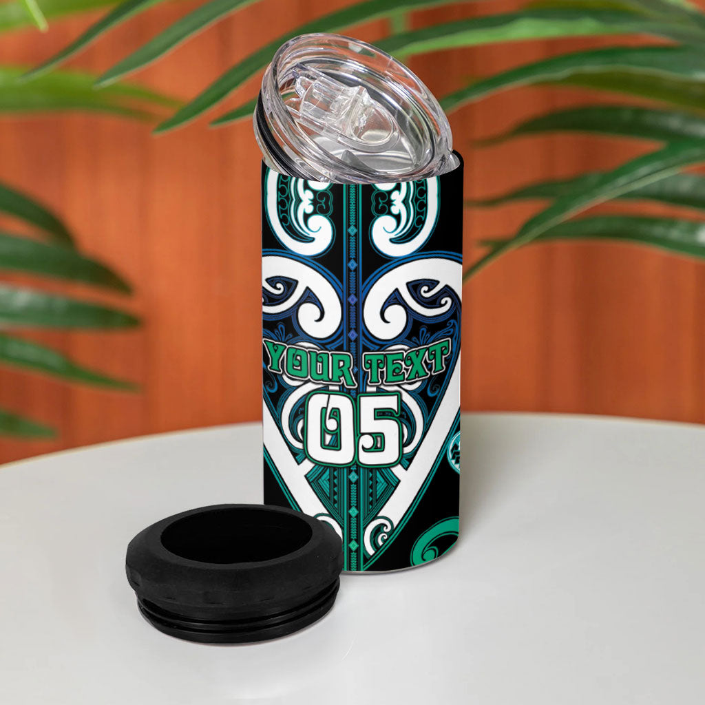Custom Aotearoa Ngati Ranginui 4 in 1 Can Cooler Tumbler Maori Tribal Pattern LT05 - Polynesian Pride