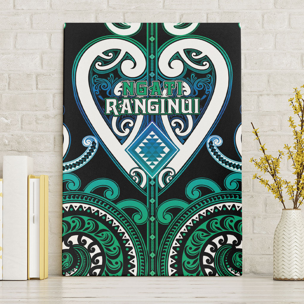 Aotearoa Ngati Ranginui Canvas Wall Art Maori Tribal Pattern LT05 Without Frame Cyan - Polynesian Pride