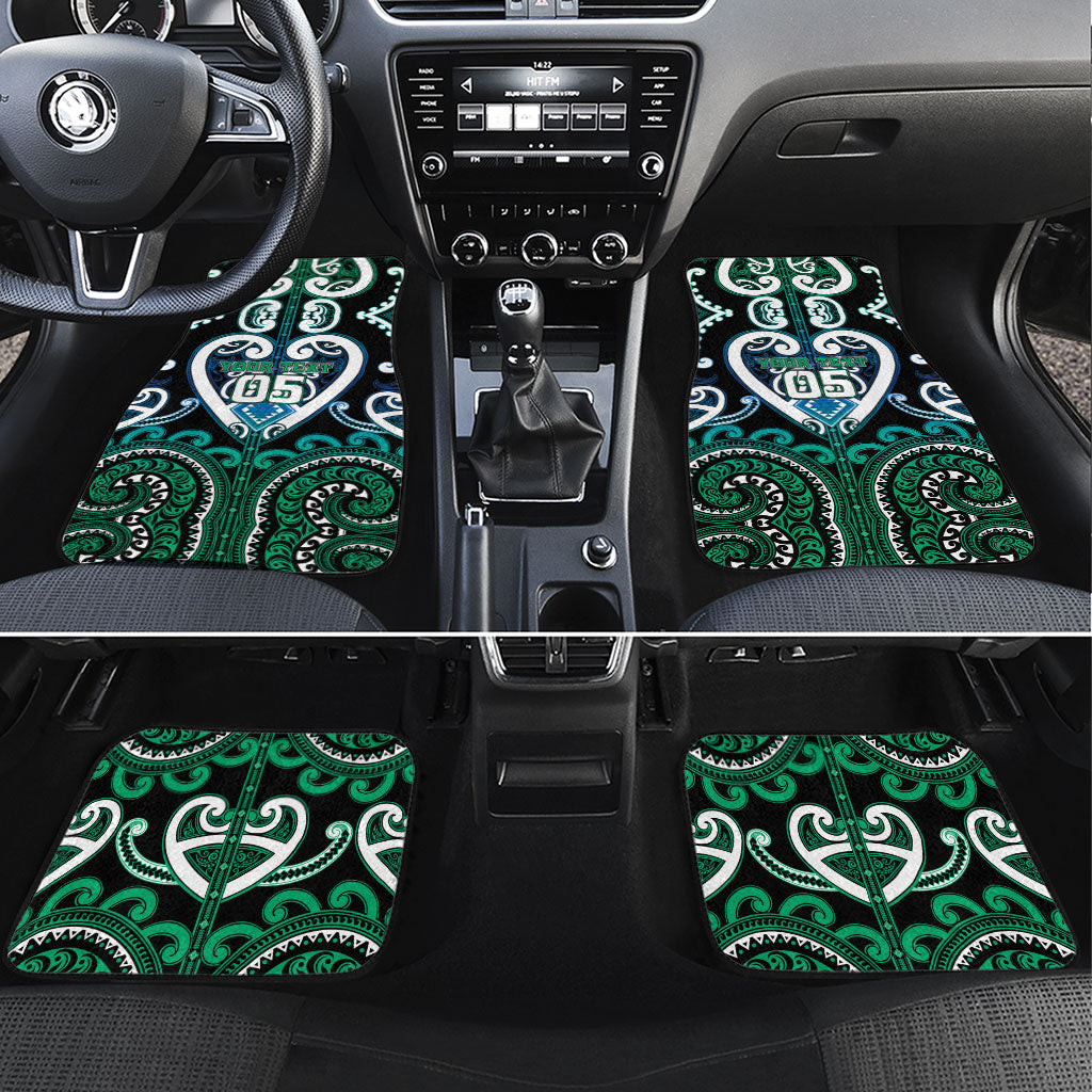 Custom Aotearoa Ngati Ranginui Car Mats Maori Tribal Pattern LT05 Set 4pcs Cyan - Polynesian Pride