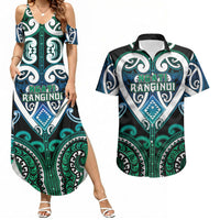 Custom Aotearoa Ngati Ranginui Couples Matching Summer Maxi Dress and Hawaiian Shirt Maori Tribal Pattern LT05 Cyan - Polynesian Pride