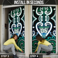 Custom Aotearoa Ngati Ranginui Door Cover Maori Tribal Pattern LT05 - Polynesian Pride