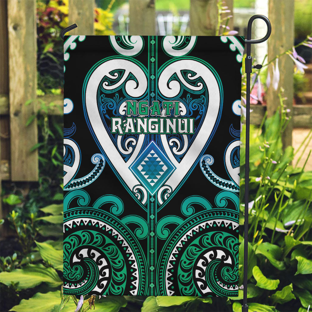 Aotearoa Ngati Ranginui Garden Flag Maori Tribal Pattern LT05 Garden Flag Cyan - Polynesian Pride