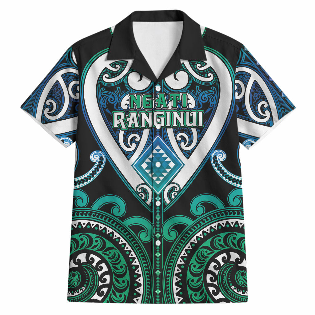 Custom Aotearoa Ngati Ranginui Hawaiian Shirt Maori Tribal Pattern LT05 Cyan - Polynesian Pride