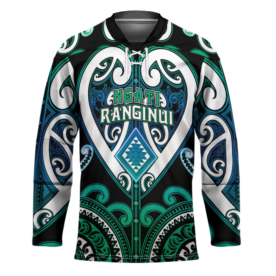 Custom Aotearoa Ngati Ranginui Hockey Jersey Maori Tribal Pattern LT05 Unisex Cyan - Polynesian Pride
