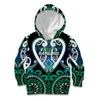 Custom Aotearoa Ngati Ranginui Kid Hoodie Maori Tribal Pattern LT05 Hoodie Cyan - Polynesian Pride